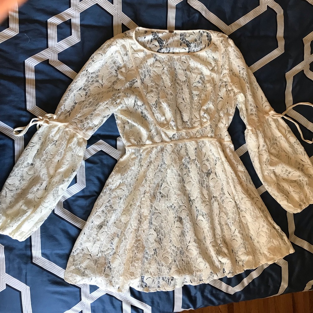 Free People Ivory Lace Dress, size Large